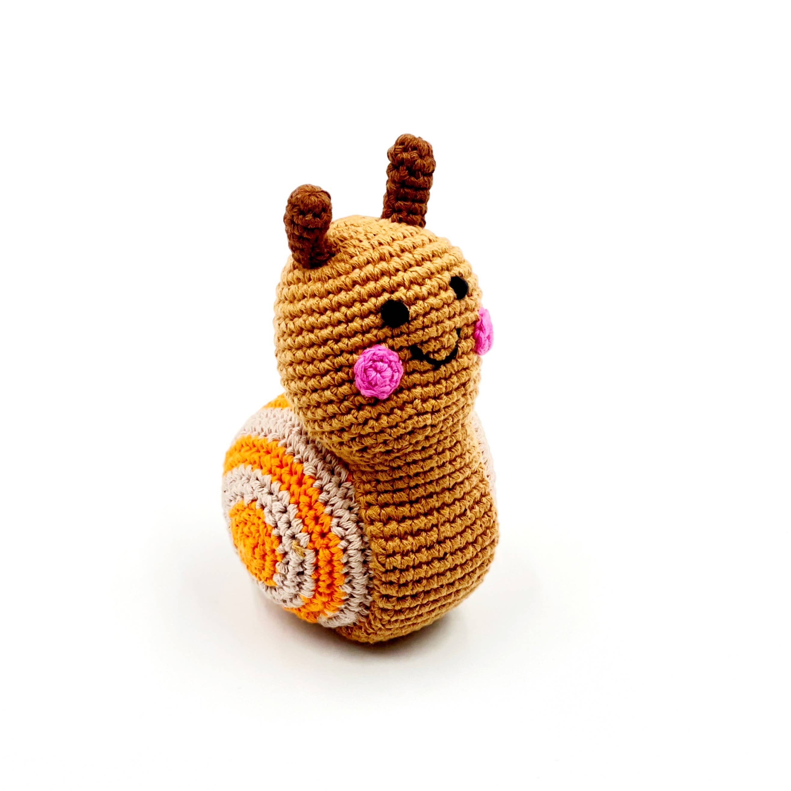 Garden Bug  - Plush Snail Rattle: Natural