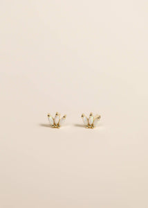 Opal Crown Stud - White - Earring