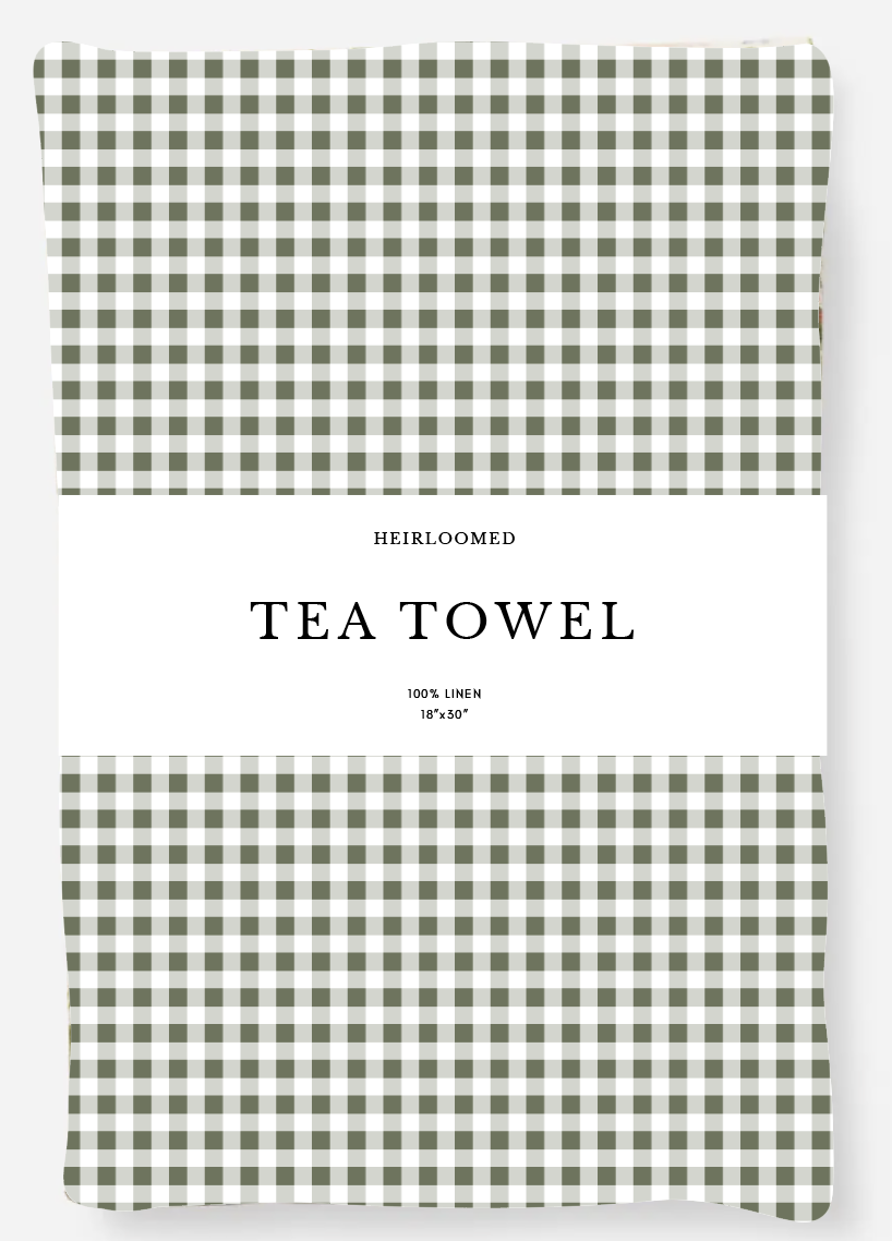 Tea Towel - Woven Mini Gingham Check in Olive