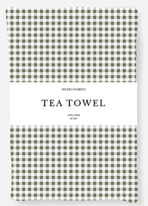 Tea Towel - Woven Mini Gingham Check in Olive