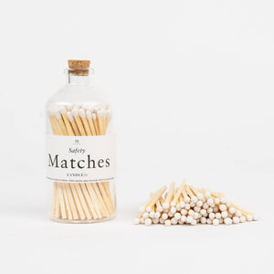 Decorative Matches in Glass Bottle: White