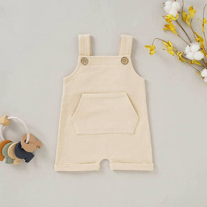 French Terry Baby Overall: Ivory