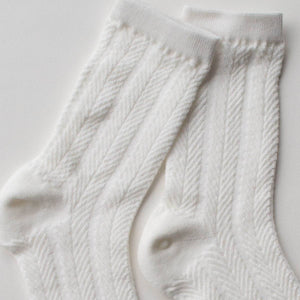 ZigZag Solid Color Socks: Beige