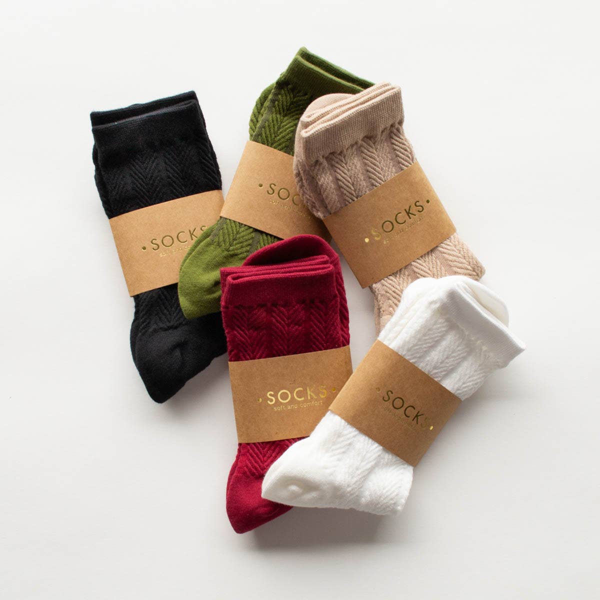 ZigZag Solid Color Socks: Mustard