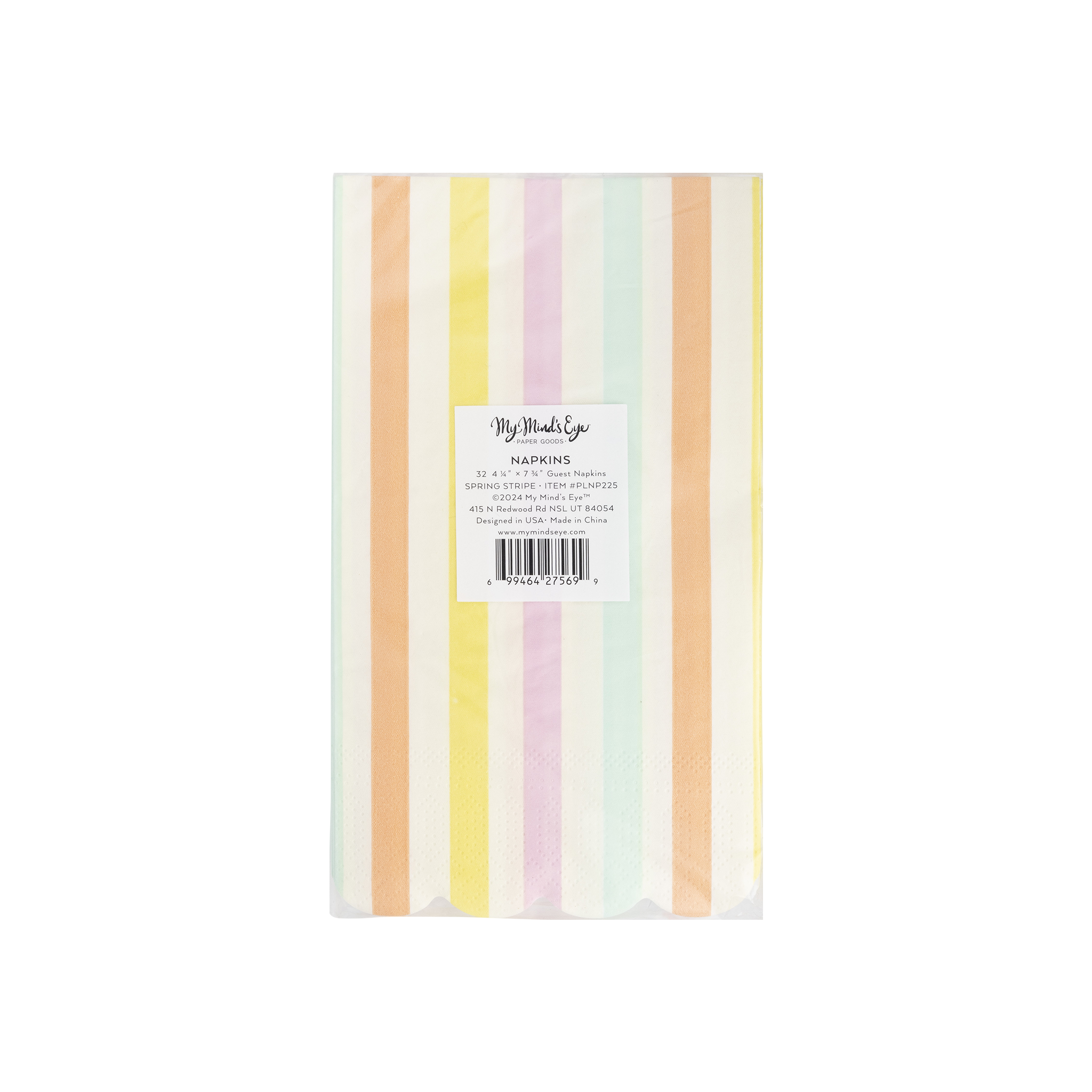 Spring Stripe Scallop Paper Dinner Napkin