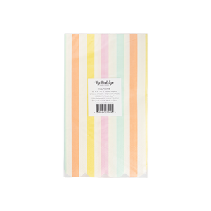 Spring Stripe Scallop Paper Dinner Napkin