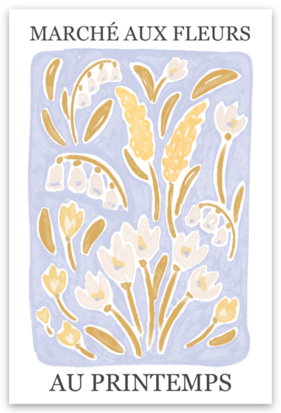 Spring Flower Market Sticker, 3x2 in.