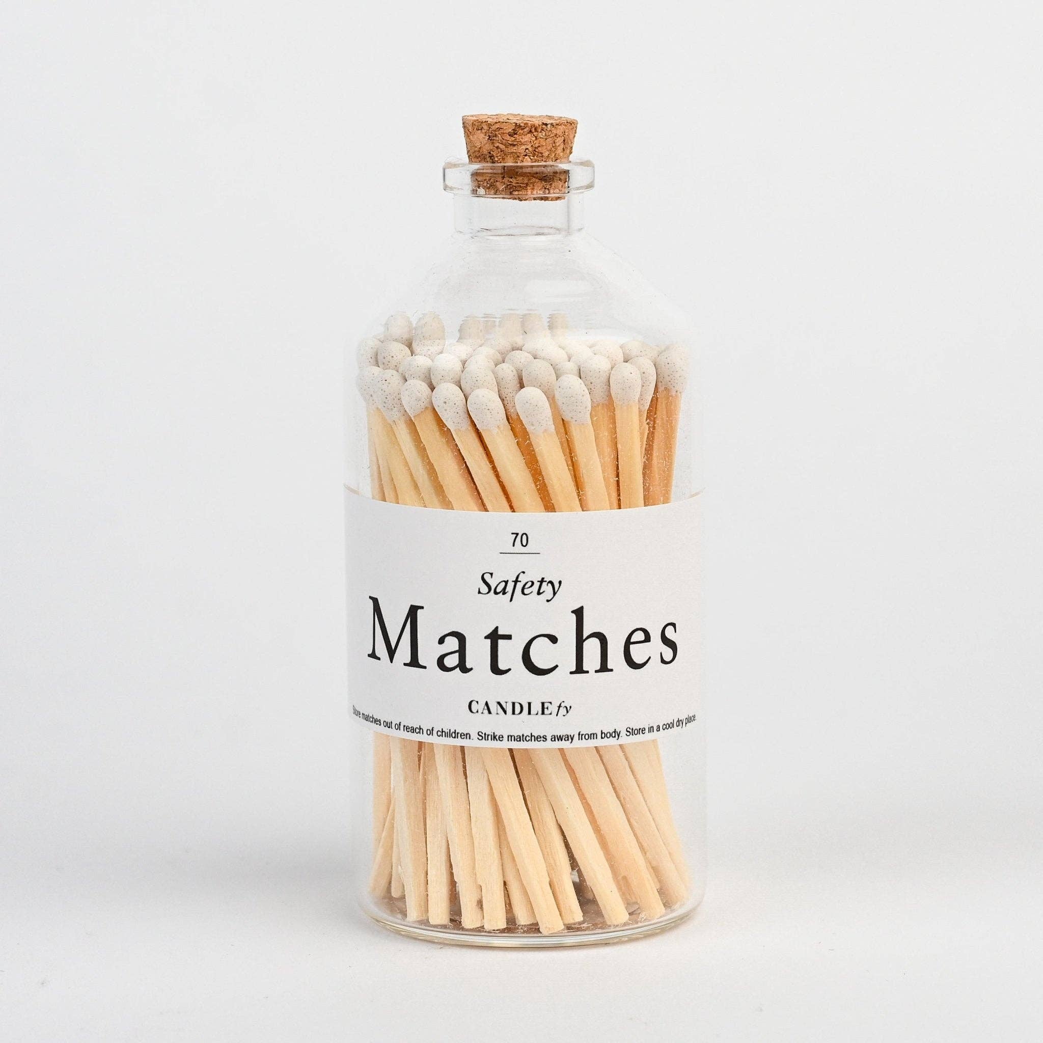 Decorative Matches in Glass Bottle: White