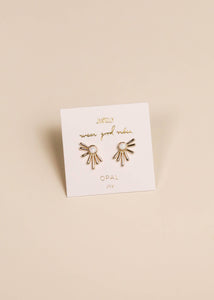 Sun Ray Earring - White Opal