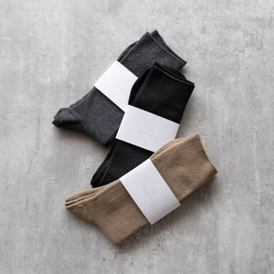 Men's Slim Cottage Crew Socks: Charcoal