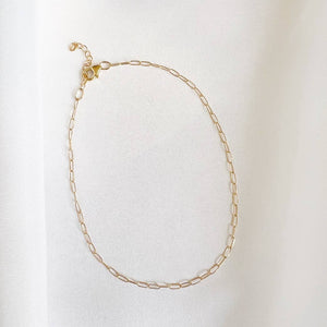 Rose Dainty Paperclip Chain Gold Filled Anklet