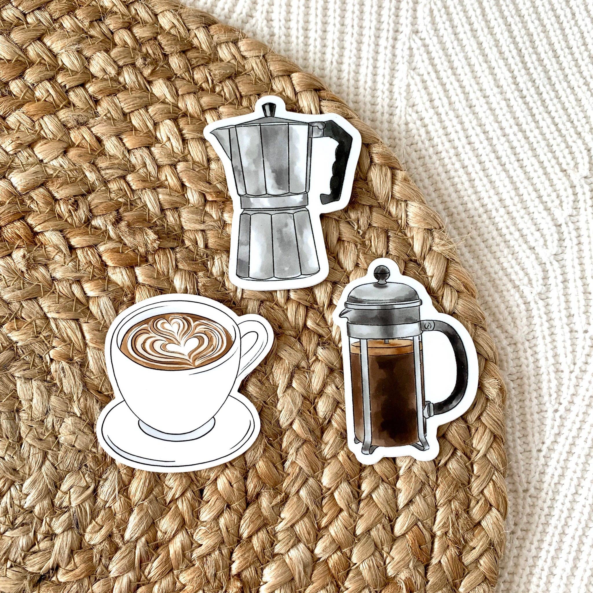 Latte Art Coffee Mug Sticker 2.5x2.5in.