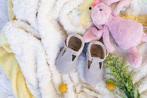 Grey Suede Baby Mary Janes: 0-6m