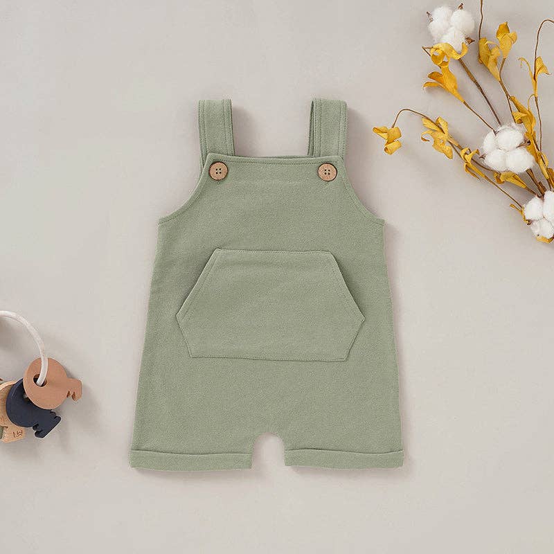 French Terry Baby Overall: Ivory