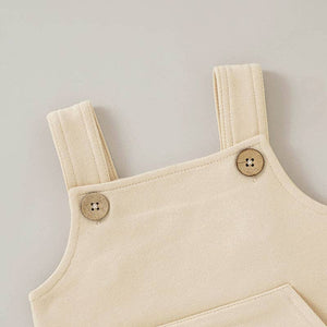 French Terry Baby Overall: Ivory