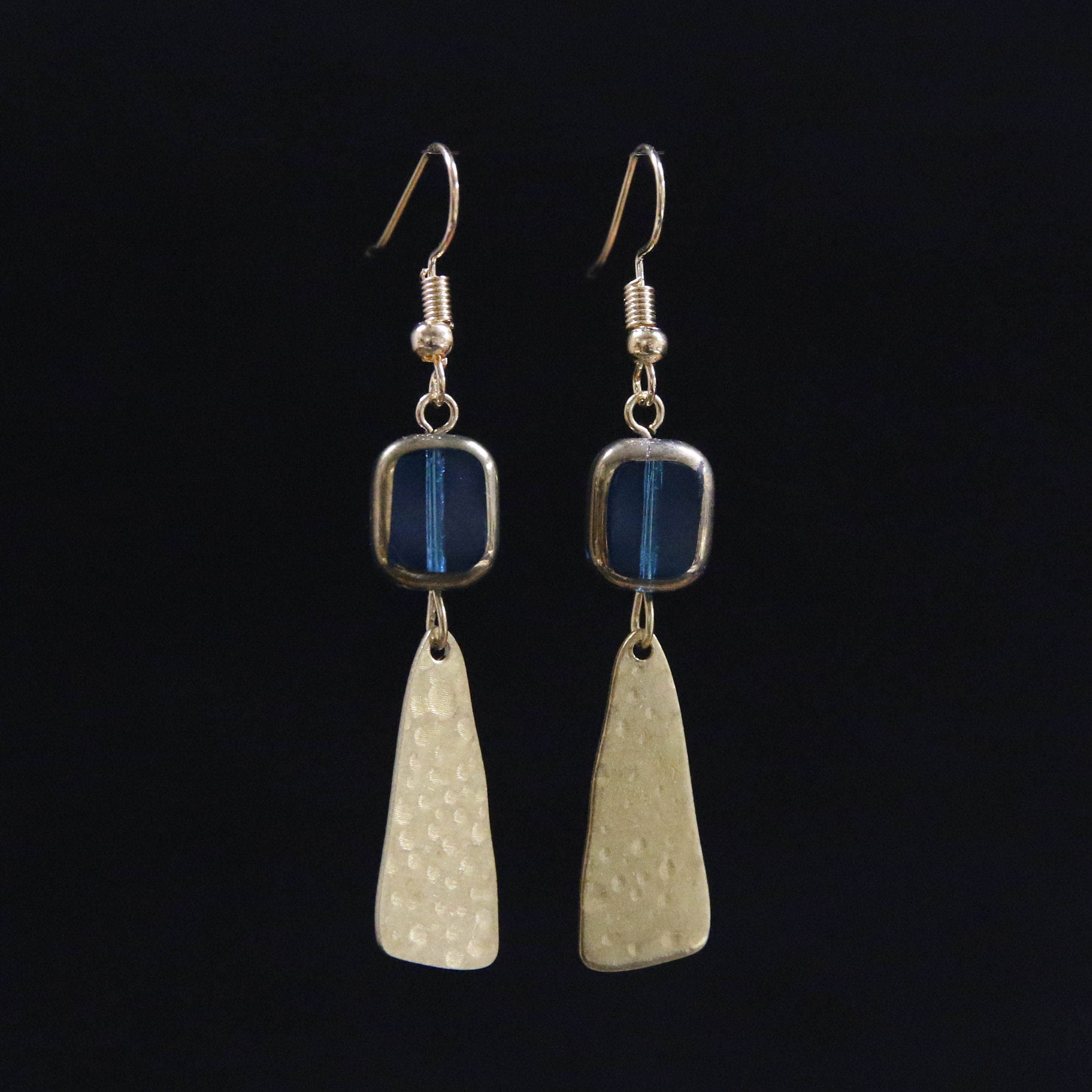 Abstract Drop Earrings: Green