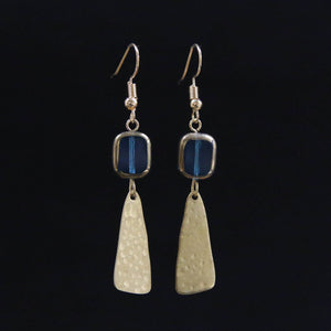 Abstract Drop Earrings: Green