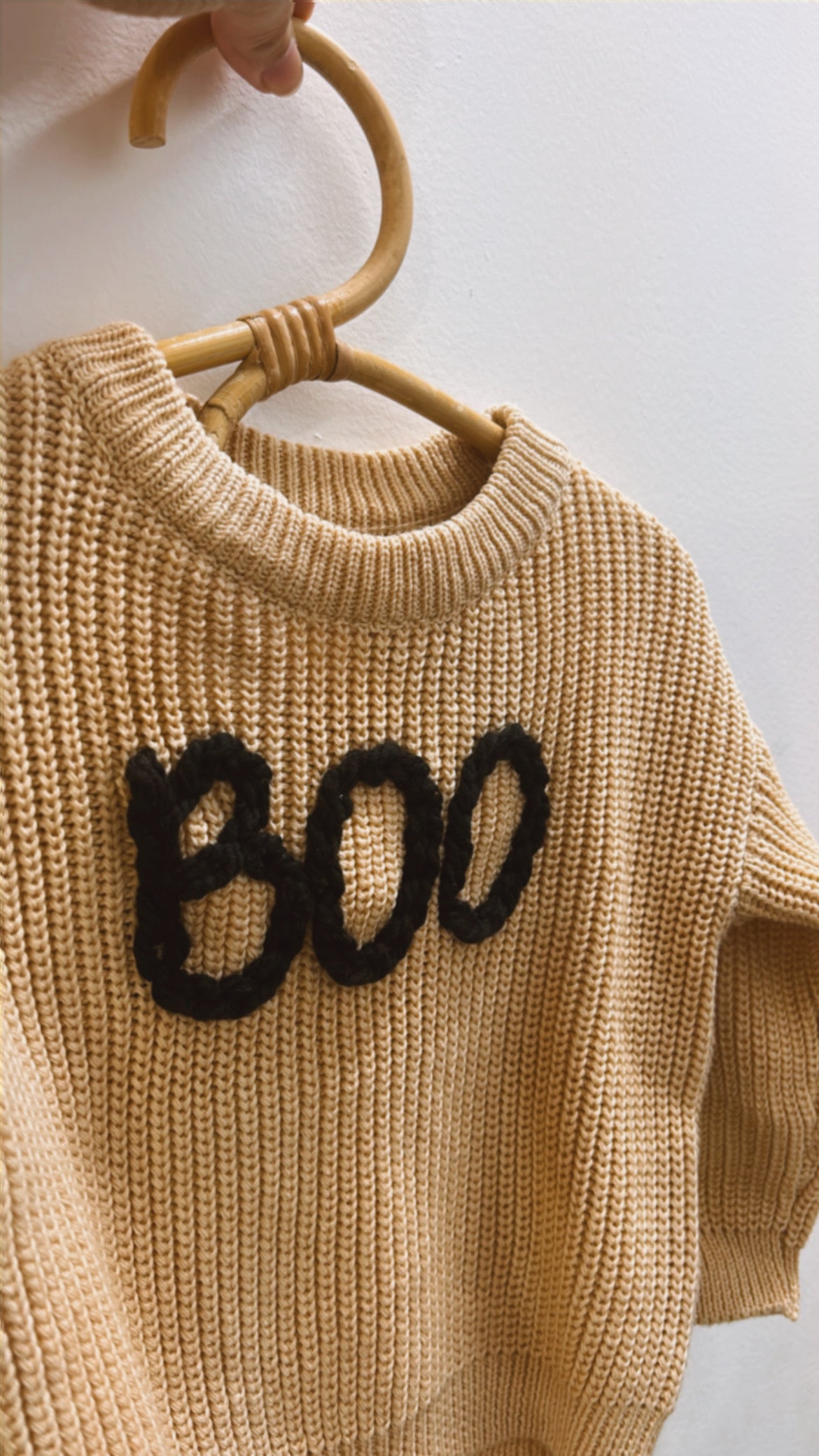 Boo Embroidered Kids Sweater