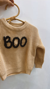 Boo Embroidered Kids Sweater