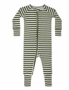 Pine Green Striped Bamboo Loungewear