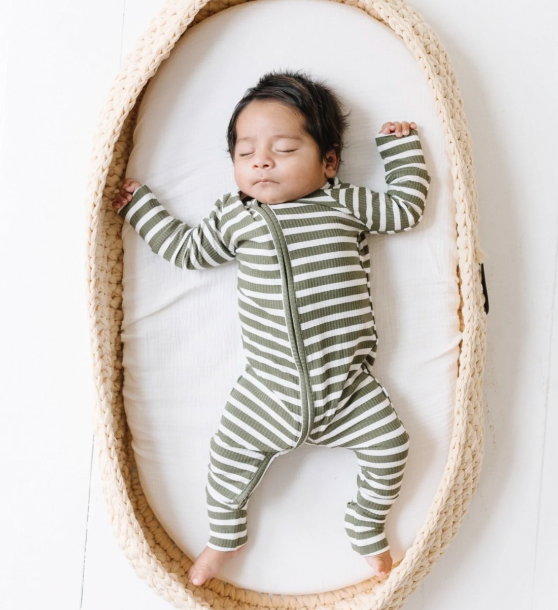 Pine Green Striped Bamboo Loungewear