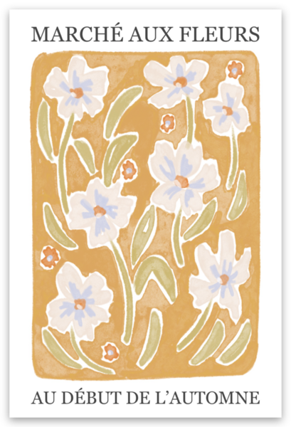 Fall Flower Market Sticker, 3x2 in.