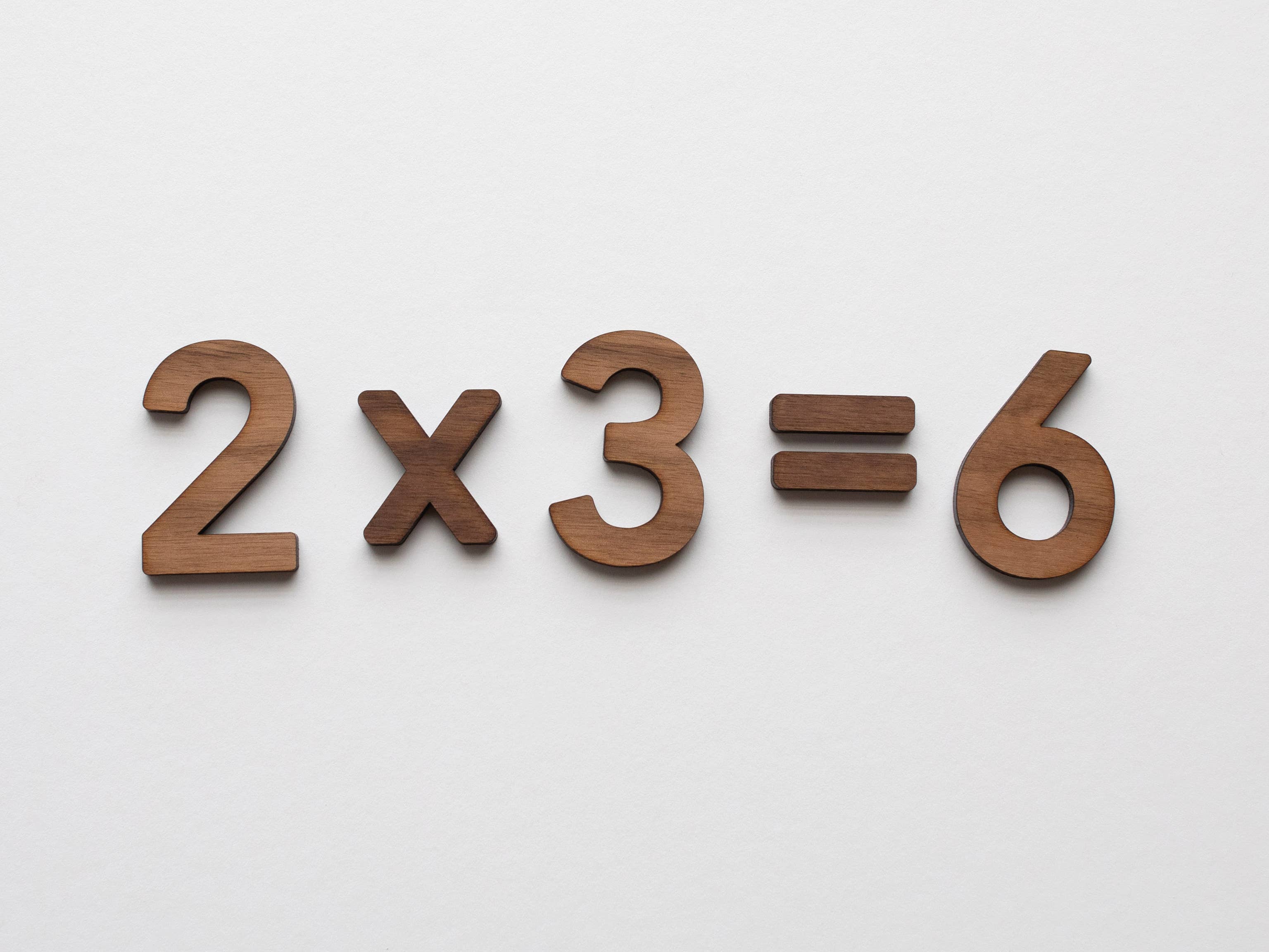 Wooden Number Set • Numerals & Math Equation Signs, Walnut
