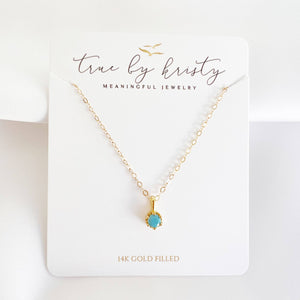 Ocean Turquoise Necklace Gold Filled