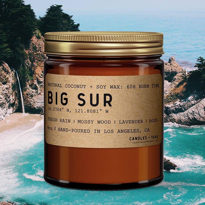 Big Sur California Candle: Natural Coconut Soy Wax Candle: 16oz