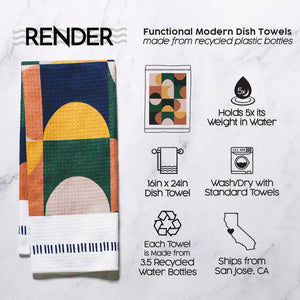 Geo Boho Colorblock Dish Towel- 16''x24'': Folded Packaging