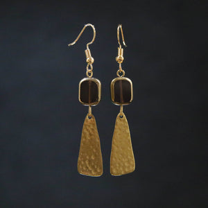Abstract Drop Earrings: Green