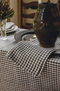 Tea Towel - Woven Mini Gingham Check in Olive