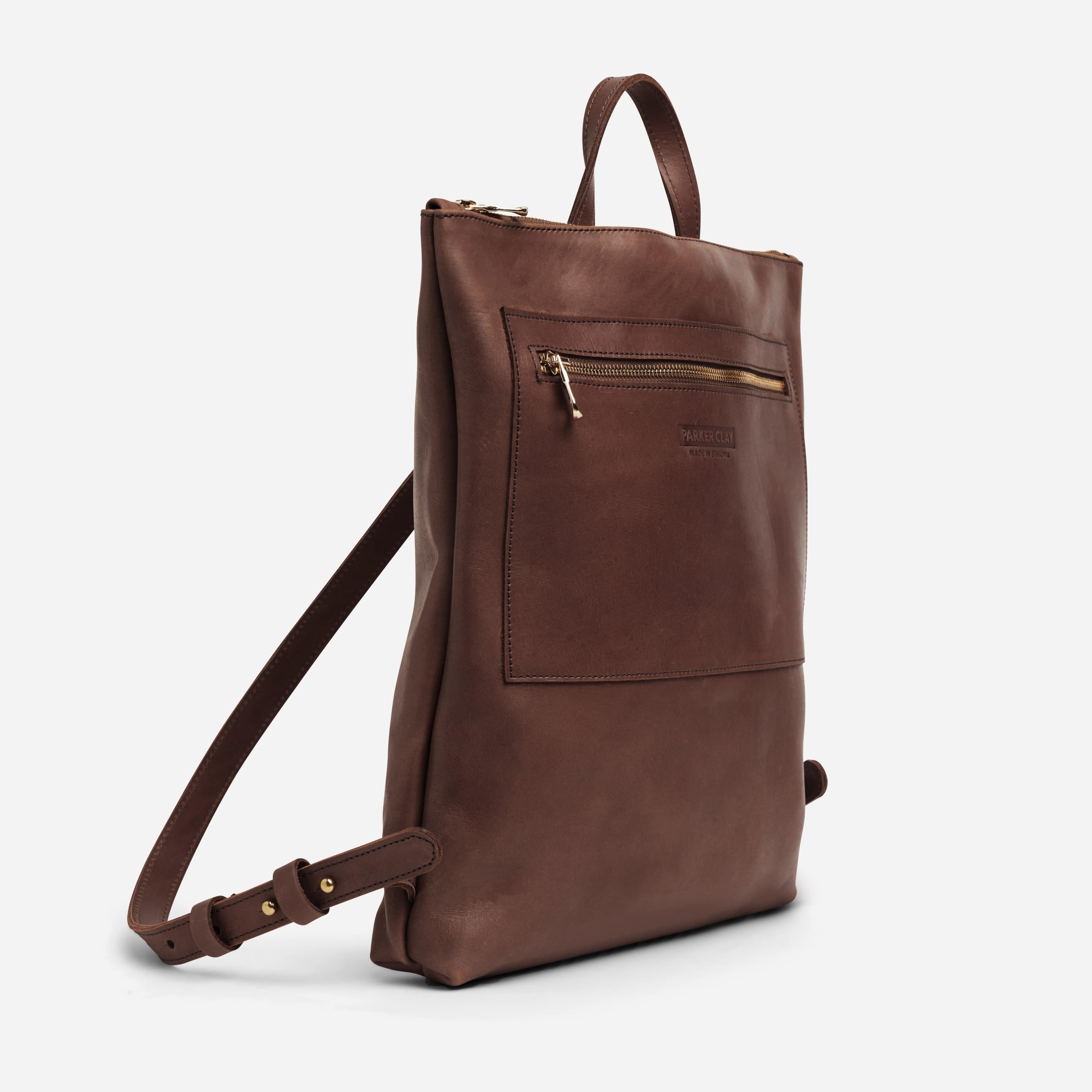 Miramar Leather Backpack: Rust Brown