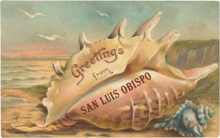 Greetings from San Luis Obispo - Vintage Image, Note Card