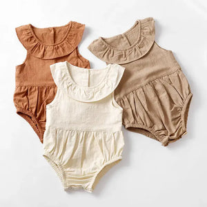 Baby Girl Romper Color: Biscuit