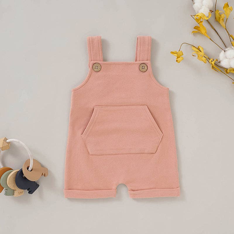 French Terry Baby Overall: Ivory