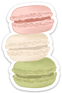 Macarons Sticker, 3x2in.