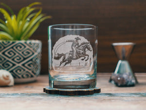 Rodeo Cowboy Scene Glasses: Old Fashioned