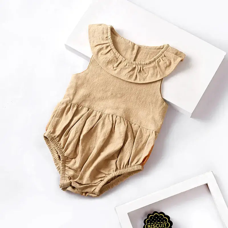 Baby Girl Romper Color: Biscuit