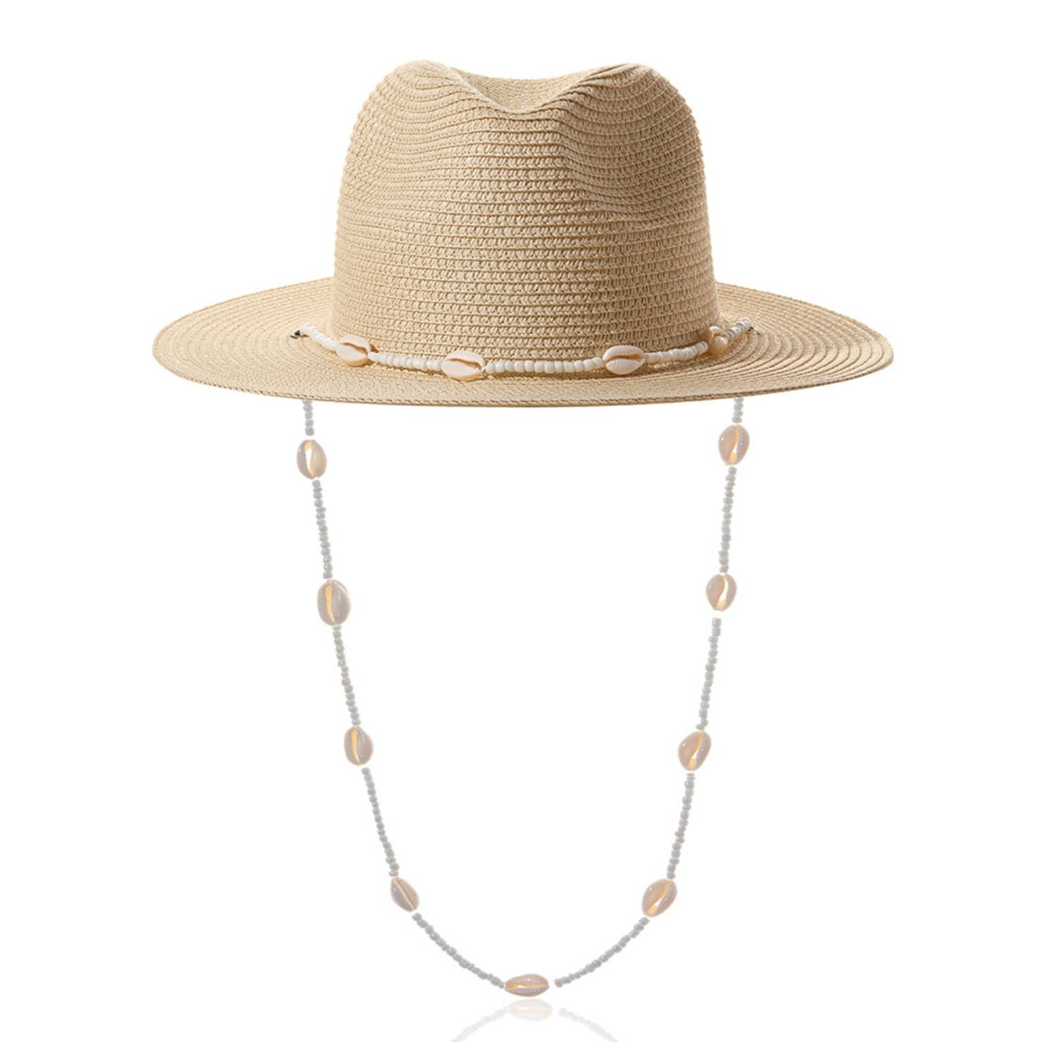 Straw Hat With Shell Strap