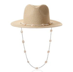 Straw Hat With Shell Strap