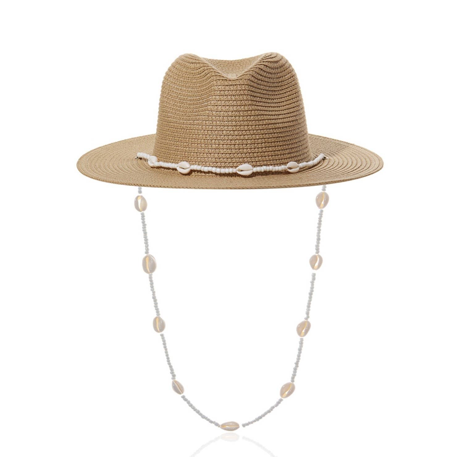 Straw Hat With Shell Strap