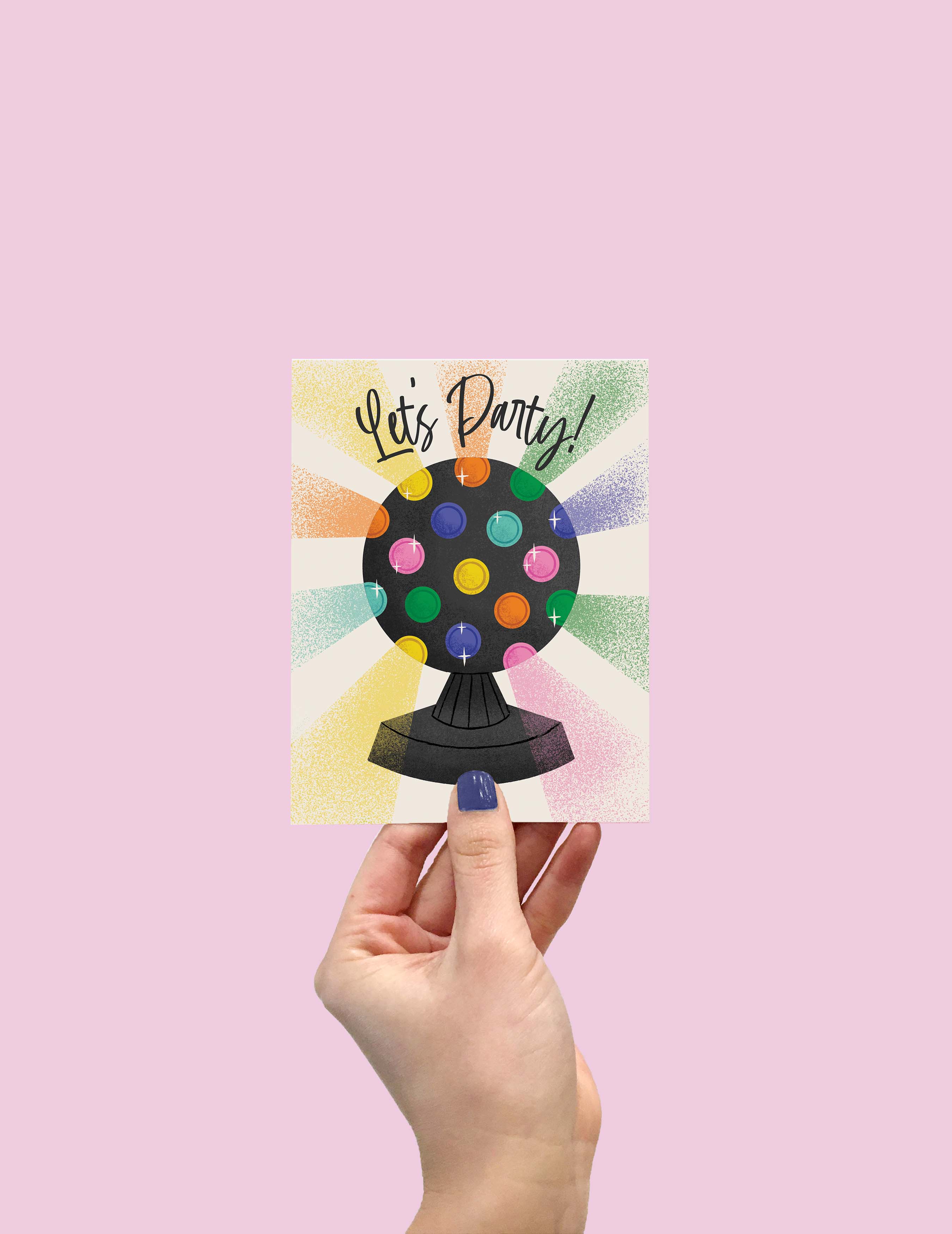 Let's Party Disco Light Card