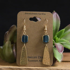 Abstract Drop Earrings: Green