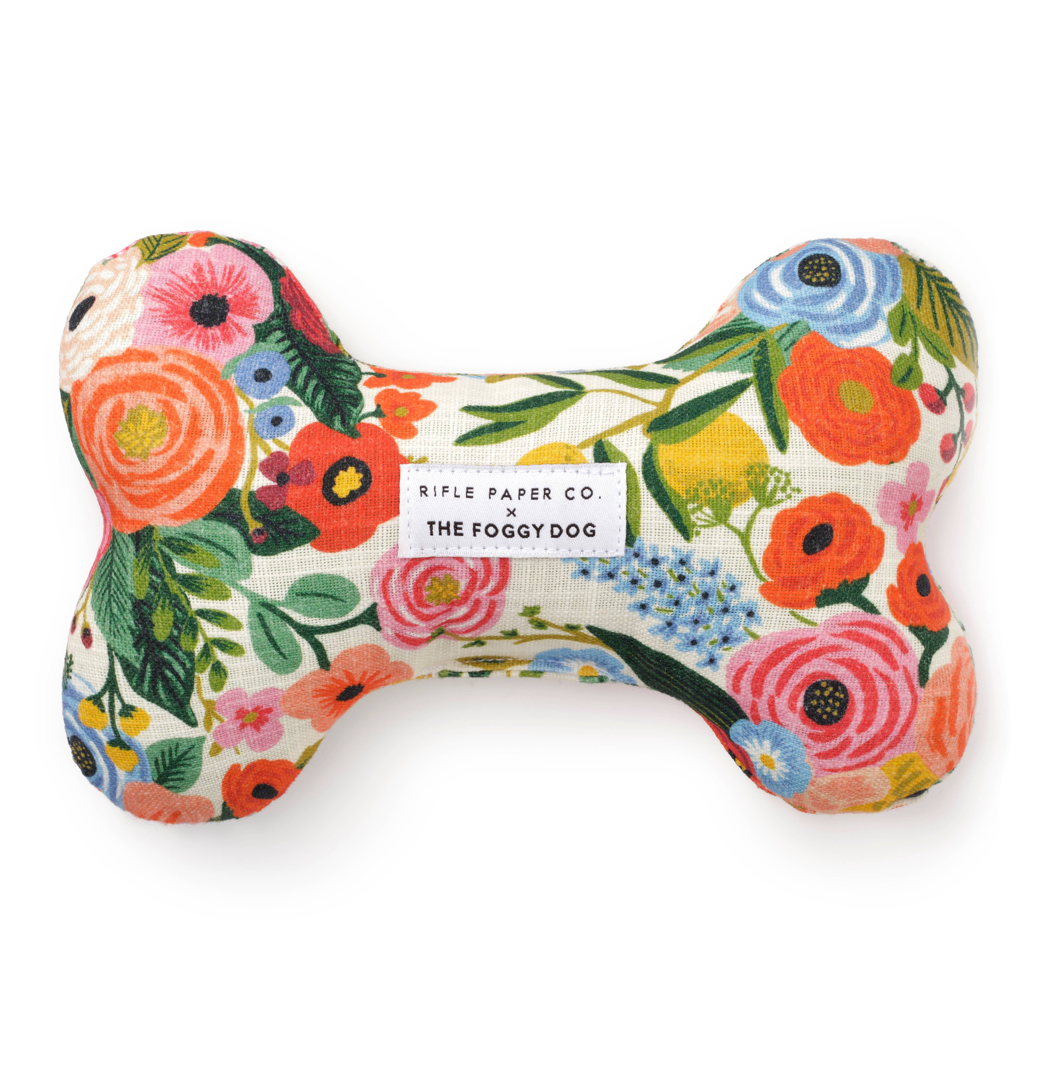 Rifle Paper Co. x TFD Garden Party Dog Bone Squeaky Toy