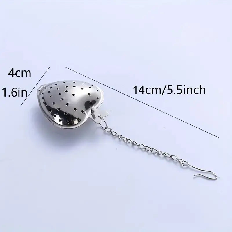 Heart-Shaped Stainless Steel Tea Infuser for Loose Leaf Teas
