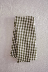 Tea Towel - Woven Mini Gingham Check in Olive