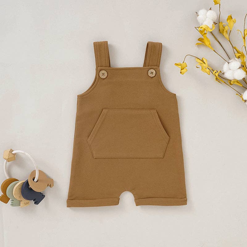 French Terry Baby Overall: Ivory