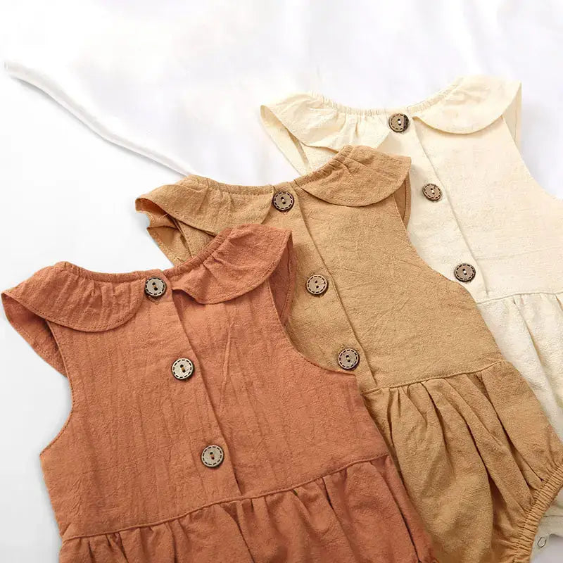 Baby Girl Romper Color: Biscuit