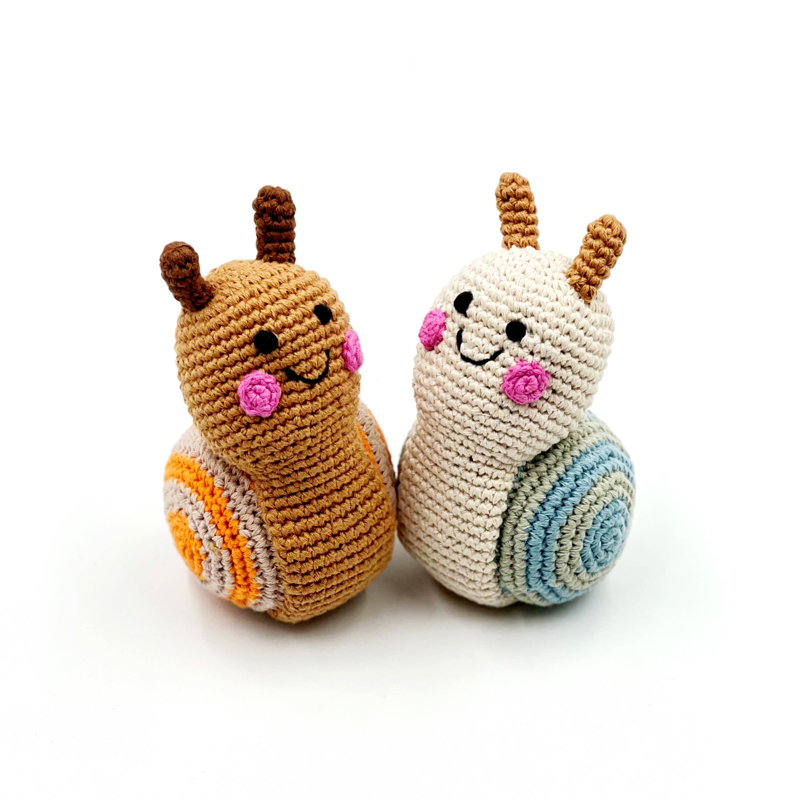 Garden Bug  - Plush Snail Rattle: Natural